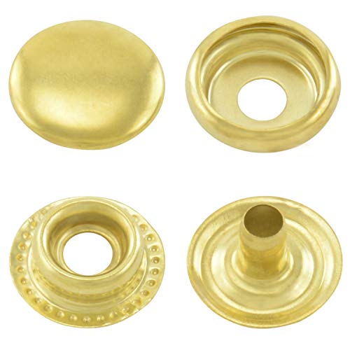 15 mm goldene Stahl Ringfeder Druckknöpfe zum nieten (25 Stück) - Hochwertige Snaps für Bekleidung, Taschen, Leder & DIY Handwerk, Nähzubehör von Getmore Crafts