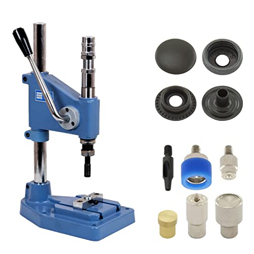 Druckknopfpresse Set mit Federschlagpresse, Druckknopfwerkzeug und 50 Stück Ring-Feder Druckknöpfen 12,5 mm, Schwarz, Messing | nähfrei, rostfrei | Handpresse | DIY Druckknopfpresse Set mit Federschlagpresse, Druckknopfwerkzeug und 50 Stück Ring-Feder Druckknöpfen 12,5 mm, Schwarz, Messing | nähfrei, rostfrei | Handpresse | DIY von Getmore Crafts