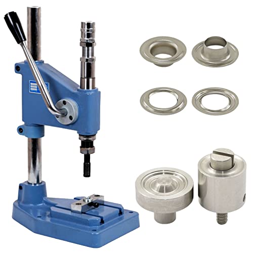 Ösenpresse Set mit Federschlagpresse, DIN-Ösenwerkzeug und 50 Stück Ösen DIN 7332 10 mm, Silber, Messing | Handpresse | rostfreie Metallösen | DIY | für Stoff, Schuhe, Planen, Kleidung.. Ösenpresse Set mit Federschlagpresse, DIN-Ösenwerkzeug und 50 Stück Ösen DIN 7332 10 mm, Silber, Messing | Handpresse | rostfreie Metallösen | DIY | für Stoff, Schuhe, Planen, Kleidung.. von Getmore Crafts