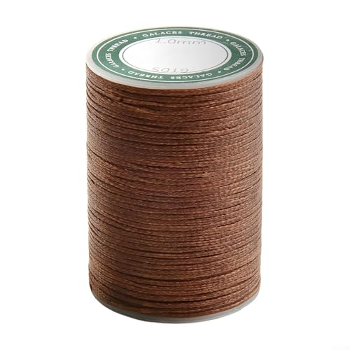 Gewachstes Nähgarn, 1 0 mm, 70 m, für Lederprojekte, Polster und Bastelarbeiten (dunkelbraun) von Gettimore