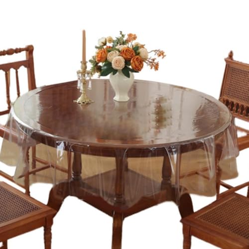 Wasserdichte, transparente PVC-Tischdecke, öl- und schmutzabweisend, Schutzhülle für Esstische, wiederverwendbar und leicht zu reinigen, 140 x 140 cm von Gettimore