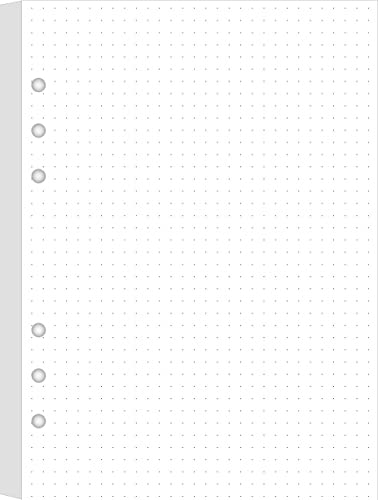 A5 gepunktetes Papier, Nachfüllpackungen für Filofax Planer/Ordner/Organizer, 6-fach gelocht, 100 Blatt/200 Seiten Füllpapier, 100 g/m² weißes Papier A5 gepunktetes Papier, Nachfüllpackungen für Filofax Planer/Ordner/Organizer, 6-fach gelocht, 100 Blatt/200 Seiten Füllpapier, 100 g/m² weißes Papier von Getvow