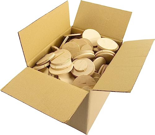 4KG Kiste mit Runden Holzresten und -scheiben - Unbehandelt und Grob Geschliffen aus 5mm Ceiba-Twin Sperrplatten oder 6mm Multiplex-Holz - Ideal zum Basteln 4KG Kiste mit Runden Holzresten und -scheiben - Unbehandelt und Grob Geschliffen aus 5mm Ceiba-Twin Sperrplatten oder 6mm Multiplex-Holz - Ideal zum Basteln von Getzoo