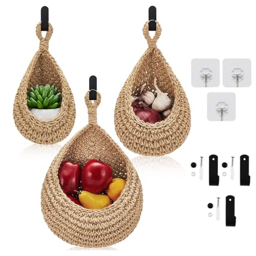 Gevvnss Hängekorb 3 Stück, Hängekorb Hängend Wandkorb, Geflochten, Braun, Beige, Juteseil, Bohemian, Rustikal, Rechteckig, Ohne Stiel, Für Küche, Wohnzimmer, Bad Gevvnss Hängekorb 3 Stück, Hängekorb Hängend Wandkorb, Geflochten, Braun, Beige, Juteseil, Bohemian, Rustikal, Rechteckig, Ohne Stiel, Für Küche, Wohnzimmer, Bad von Gevvnss