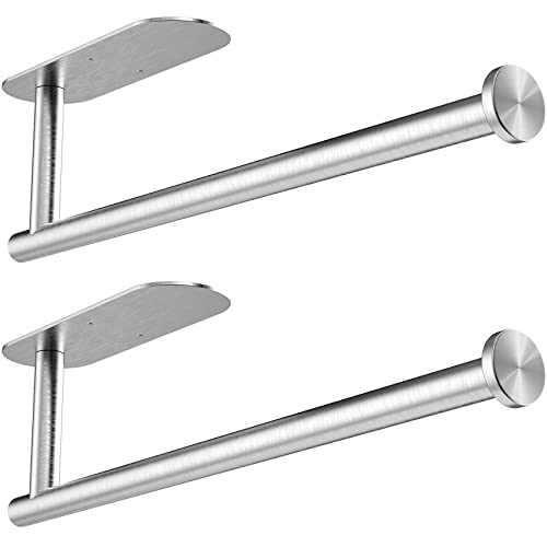 Gewtur Küchenrollenhalter, Selbstklebend Küchenrollenhalter Wand, Edelstahl Küchenrollenhalter für Alle Küchenpapier (Silber, 2 Stück) von Gewtur