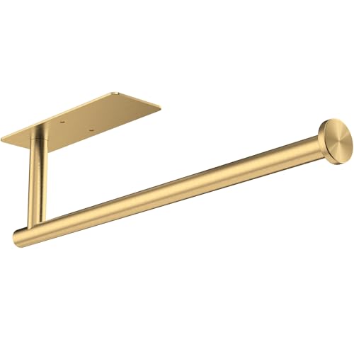 Gewtur Küchenrollenhalter Gold, Selbstklebend Küchenrollenhalter Wand, Edelstahl Küchenrollenhalter für Alle Küchenpapier von Gewtur