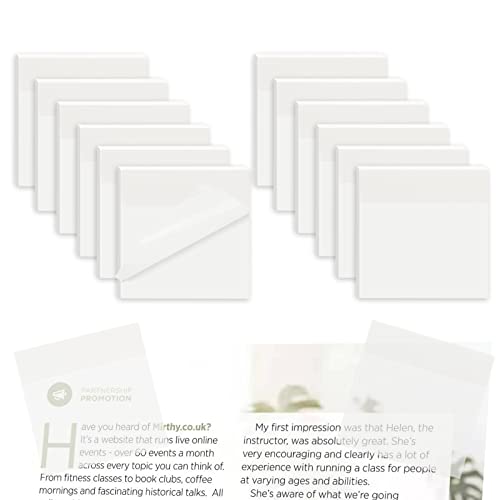 600 Blätter Transparente Haftnotizen,Weißes Transparent Sticky Notes Set,Wasserfest Durchsichtige Selbstklebende Notizzettel Wiederbeschreibbar Für Büros,Haushalte und Studenten von Gexinsely