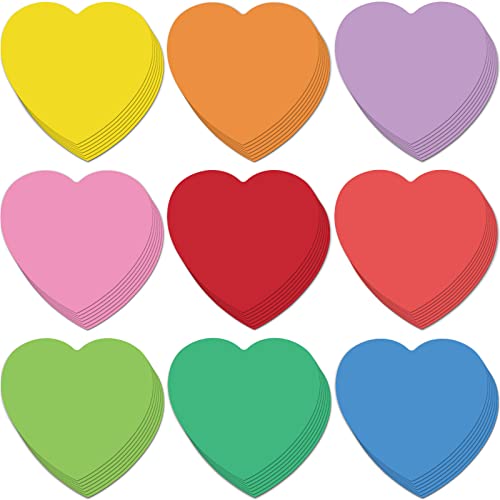 108 Stück herzförmige Papier-Karten in Herzform, große Herzformen, bunte Ausschnitte für Valentinstag, Basteln, Klassenzimmer, Pinnwand, Dekoration, Schule, Bastelprojekte (herzförmig) von Geyee