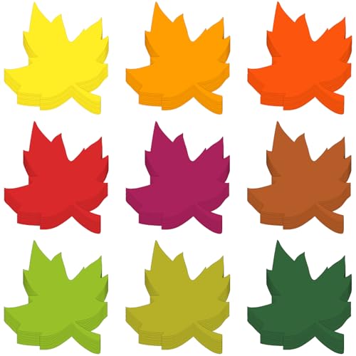 Geyee 108 Stück 8,9 cm Herbstblatt-Ausschnitte für Klassenzimmer Pinnwand Dekor Papierblätter Stanzformen Herbst DIY Handwerk Projekte Büro Schule Kreidetafel Wanddekoration von Geyee