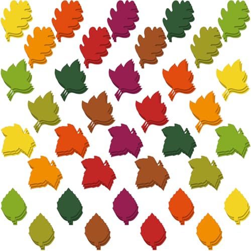 Geyee 108 Stück Blatt Ausschnitte Papier Fall Blätter Ausschnitte Klassenzimmer Pinnwand Dekorationen Herbst gestanzt für Lehrer DIY Handwerk Büro Schule Kreidetafel Wanddekoration (14 cm) von Geyee