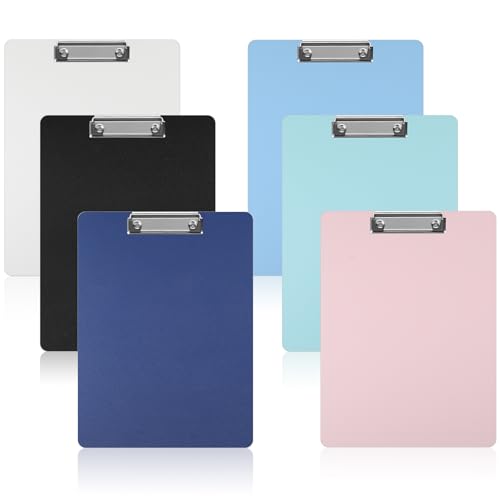 Geyoga Kunststoff-Klemmbretter mit niedrigem Profil, 31 x 22 cm, hängbar, flaches Klemmbrett, Standard-A4, Briefgröße für Krankenschwestern, Büro, Angestellte, Schule, Studenten, Restaurant, 6 Stück Geyoga Kunststoff-Klemmbretter mit niedrigem Profil, 31 x 22 cm, hängbar, flaches Klemmbrett, Standard-A4, Briefgröße für Krankenschwestern, Büro, Angestellte, Schule, Studenten, Restaurant, 6 Stück von Geyoga