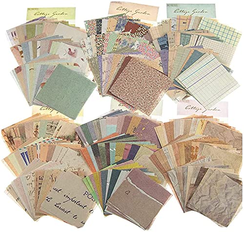 Scrapbooking Papier Vintage 360 Blätter Scrapbooking Paket Scrapbooking Papier Deko Bastelpapier Dekopapier Designpapier Scrapbook Zubehör für Tagebuch Notizbuch DIY Kunst und Handwerk(6 Styles) von Gfamous