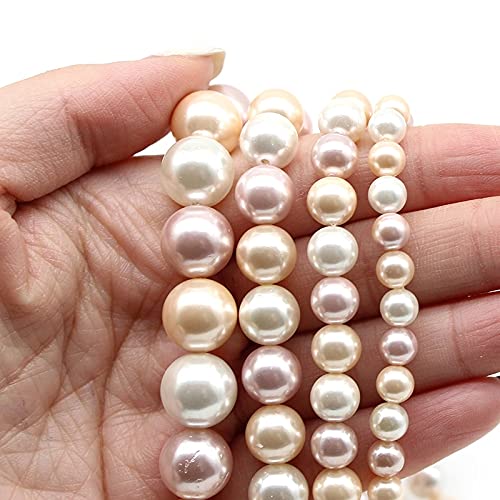 Gfsdjalkj 6-12mm Natürliche weiße Süßwasserperlen Runde Perlen Lose Spacer Perlen for Schmuckherstellung DIY. Armband Halskette 15inches Stränge Handgefertigte Handwerker. von Gfsdjalkj