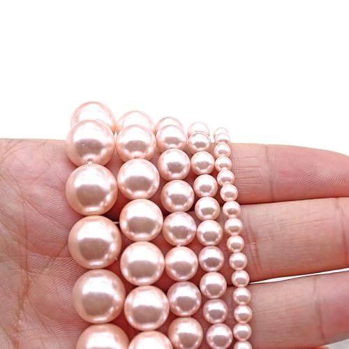 Gfsdjalkj Natürliche Rosa Muschel Perle Runde Perlen DIY Handmade Tragekette Armband Geschenk Schmuck Perle Materialien Handgefertigte Handwerker. (Size : PINK 10MM) von Gfsdjalkj