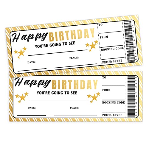 Ggjgrpx Geburtstagseinladungen Tickets, Happy Birthday Einladungskarten für Mädchen Jungen, Besondere Geburtstagsfeier Einladung mit Umschlägen, 20 Tickets Einladungen von Ggjgrpx