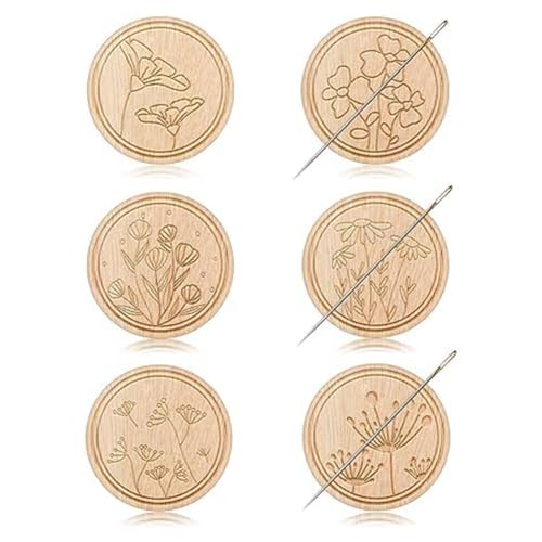 Ggnaxivs 6 Stück für Blumenmuster-Nadelhalter, Sticknadelhalter und Nadelhalter zum Basteln von Ggnaxivs