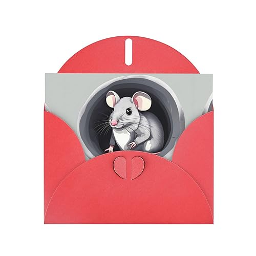 Ggnkdl Grußkarte mit Maus im Loch, hochwertiges Perlglanz-Papier mit schillerndem Funkel-Effekt Ggnkdl Grußkarte mit Maus im Loch, hochwertiges Perlglanz-Papier mit schillerndem Funkel-Effekt von Ggnkdl