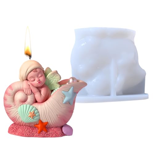 Angel Candle Mold, Conch Silicone Mould, 3.54x1.89x3.15 Inch Resin Casting Tool, Quality Epoxy Material, Detailed Craft Design, Perfect for Handmade Soap, Clay, Plaster Decorations Angel Candle Mold, Conch Silicone Mould, 3.54x1.89x3.15 Inch Resin Casting Tool, Quality Epoxy Material, Detailed Craft Design, Perfect for Handmade Soap, Clay, Plaster Decorations von Ghjkldha