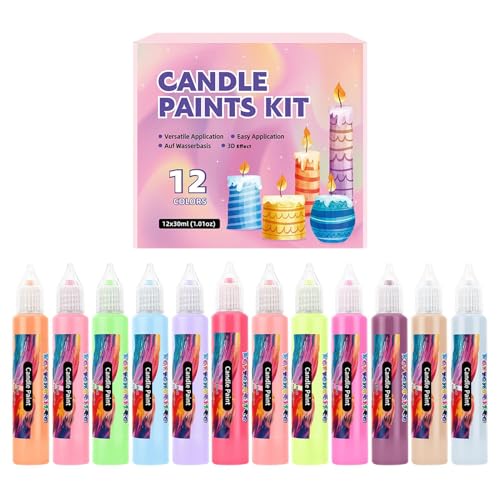 Canvas Markers, 12 Farben Kerzenwachs Malstifte Set, Malstifte Für Baumwolle Glas Basteln Geschenkidee Familie Feste Feiern von Ghjkldha