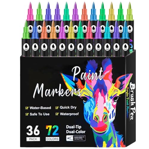 Ghjkldha Doppelseitiger Marker, Journaling-Marker, Kunstmarker, Marker für Kinder, Kunstmarker, Stifte, doppelseitige Marker für Journaling, Skizzieren, Erwachsenenmal- und Spitzenmarker zum Zeichnen von Ghjkldha
