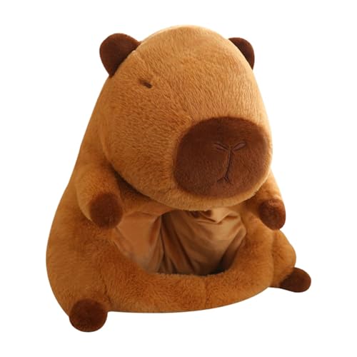 Ghjkldha Plüsch-Capybara-Kopfbedeckung, Kopfmaske, niedliche Tier-Cosplay-Kopfbedeckung, neuartiges Capybara-Kostüm, 37 x 35 cm, gefüllte Kopfbedeckung, lustiger Plüsch- von Ghjkldha