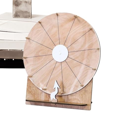 Ghjkldha Preisrad Spinner, 28 cm Holz Regel Rad Spinner | Rotary Familie Spiele Nachtzubehör für Klassenzimmer Belohnungen Messen Urlauber Kinder Geburtstag Jugendliche Erwachsene von Ghjkldha