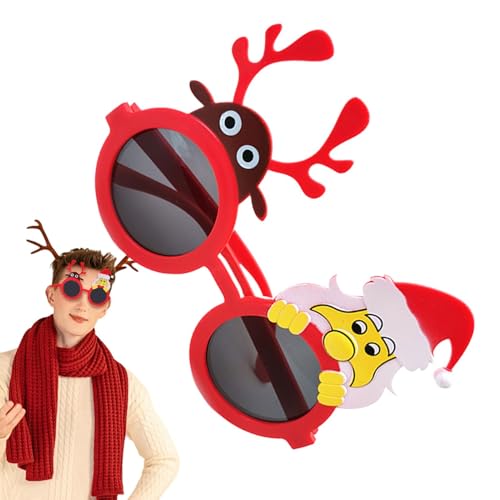 Ghjkldha Weihnachtssonnenbrille, lustige Weihnachtsbrille, Kostümzubehör, Brillen, Weihnachtsgeschenke für Partys, Urlaubsmotiv-Brille für Erwachsene, Kinder und Familientreffen von Ghjkldha