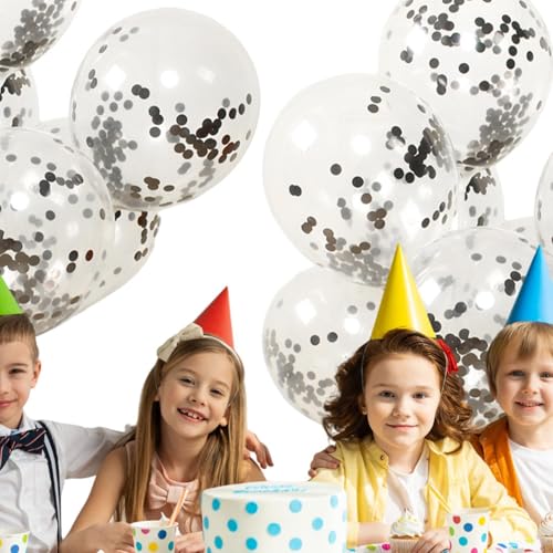 Goldfarbene Konfetti-Luftballons, Party-Ballon, Latex, 30,5 cm, Konfetti-Luftballons | mehrfarbiger Pailletten-Ballon mit goldenem Papier, transparente Party-Dekoration für Hochzeit von Ghjkldha