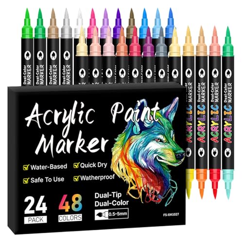 Graffiti-Kunst-Marker-Set, Doppelkopf-Farbstifte, schnell trocknende Marker, bunte Zeichenmarker, baubare Künstlerstifte, Kritzel- und Skizziermarker für kreative Kunstprojekte zum Malen von Ghjkldha