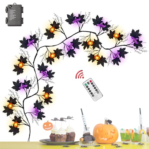 Halloween Lights, Garland with Orange Pumpkin and Bat, Eight Mode Battery Operated, Waterproof Decorative String, Perfect for Indoor Outdoor Living Room, Window Mantle Balcony Home Decor Celebration Halloween Lights, Garland with Orange Pumpkin and Bat, Eight Mode Battery Operated, Waterproof Decorative String, Perfect for Indoor Outdoor Living Room, Window Mantle Balcony Home Decor Celebration von Ghjkldha