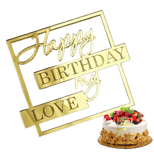 Happy Birthday Cake Topper - Neuheit Einzigartiger Kucheneinsatz | Kuchendekoration Liebhaber Geburtstag Cake Topper Acryl Elegante Geburtstagsdekoration von Ghjkldha