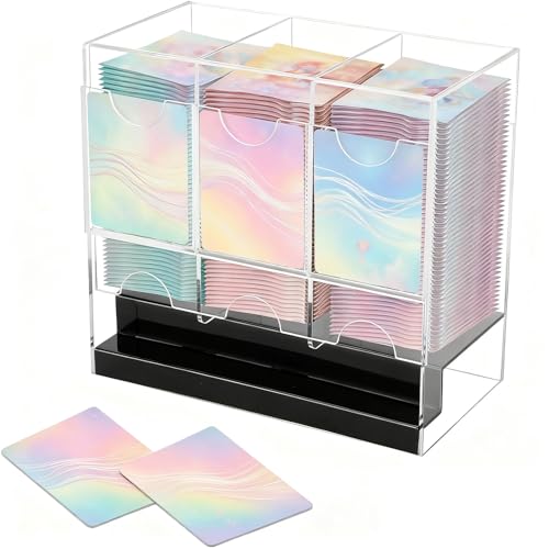 Kartenspender, 9,45-Zoll-3-Slot-Booster-Packbox für Sportkarten, Acryl-Deck-Veranstalter mit Displayregal und Beschützer, Sammelspeicherbehälter für Desktop-Heimzimmer Kartenspender, 9,45-Zoll-3-Slot-Booster-Packbox für Sportkarten, Acryl-Deck-Veranstalter mit Displayregal und Beschützer, Sammelspeicherbehälter für Desktop-Heimzimmer von Ghjkldha