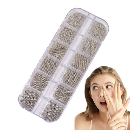 Nail Beads, Nail Charm Accessories, Mixed Sizes, 5.12x2.01x0.43 Inches, Manicure Silver Gold, Caviar for Jewelry Making, Crafts Decoration, Art Supplies, Long Lasting Nail Beads, Nail Charm Accessories, Mixed Sizes, 5.12x2.01x0.43 Inches, Manicure Silver Gold, Caviar for Jewelry Making, Crafts Decoration, Art Supplies, Long Lasting von Ghjkldha