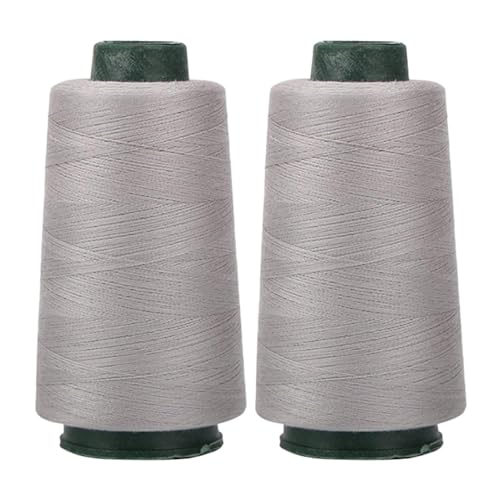 Polyestergarn für Overlock-Maschinen | Garn für Overlock-Maschinen | 2200 Meter 40/2 Polyestergarn für effizientes Nähen | 2 Spulen geeignet zum Quilten und Reparieren von Stoffen zu Hause von Ghjkldha