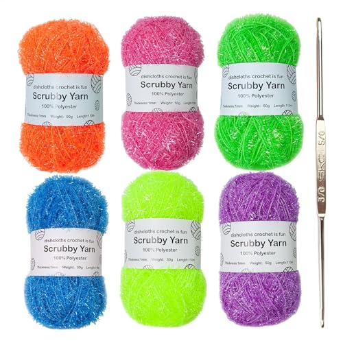 Scrubby Glanzgarn, lebendige Farben, exquisites Garn, hochwertiges Häkelmaterial, robustes Schrubbgarn für handgefertigte Waschlappen, Schrubber Pads Scrubby Glanzgarn, lebendige Farben, exquisites Garn, hochwertiges Häkelmaterial, robustes Schrubbgarn für handgefertigte Waschlappen, Schrubber Pads von Ghjkldha