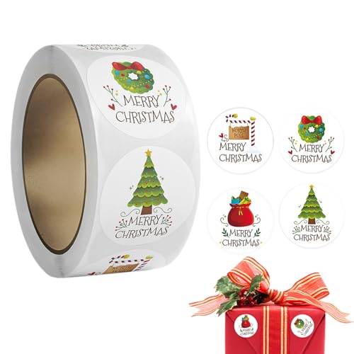 Weihnachts-Aufkleber-Rolle - Weihnachts Winter Urlaub Etiketten Rollen - Verschlussetiketten Papier Geschenkpapier Zubehör Für Geschenktüten Umschläge Weihnachtsfeier Weihnachts-Aufkleber-Rolle - Weihnachts Winter Urlaub Etiketten Rollen - Verschlussetiketten Papier Geschenkpapier Zubehör Für Geschenktüten Umschläge Weihnachtsfeier von Ghjkldha