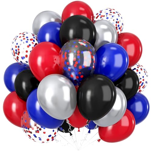60 Luftballons Schwarz Rot Silber,Konfetti Latex Ballons,12” Helium Ballons Blau Schwarz,Luftballons Geburtstag für Ballongirlande Oder Ballonbogen Hochzeit Baby Shower Party Deko 60 Luftballons Schwarz Rot Silber,Konfetti Latex Ballons,12” Helium Ballons Blau Schwarz,Luftballons Geburtstag für Ballongirlande Oder Ballonbogen Hochzeit Baby Shower Party Deko von Ghoietv