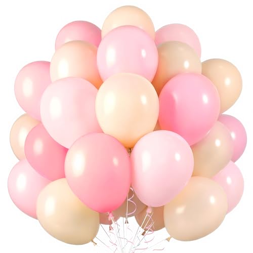 60pcs Luftballons Rosa Nude,12in Pink Latex Luftballon für Mädchen Geburtstag Girlande Luftballon Braut Babyparty Hochzeit Abschlussfeier Jahrestag Dekorationen von Ghoietv