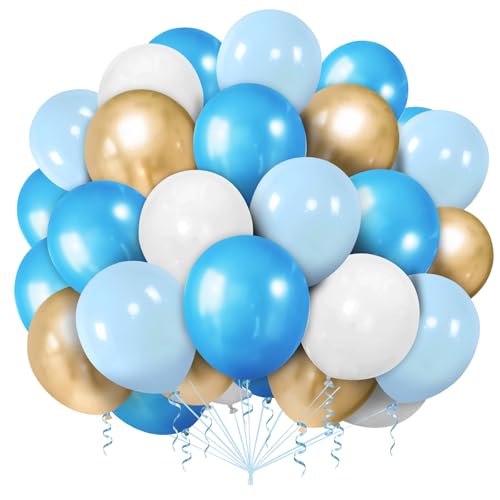 Luftballons Blau Gold Weiß,100 Stück Ballons Blau,Blau Helium Ballons, Blau Latex Ballons Für Kinder Junge Geburtstagsdeko Blau Babyparty Hochzeit Luftballons Blau Gold Weiß,100 Stück Ballons Blau,Blau Helium Ballons, Blau Latex Ballons Für Kinder Junge Geburtstagsdeko Blau Babyparty Hochzeit von Ghoietv