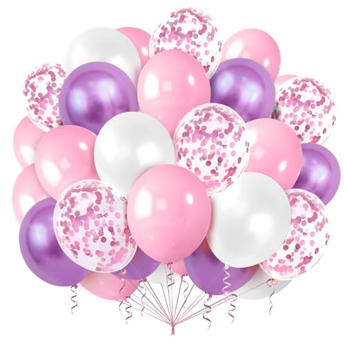 Luftballons Rosa Set,100 Stück 12 Zoll Rosa Konfetti Ballons für Pink Thema Mädchen Hochzeit Geburtstag Party Baby Shower Deko von Ghoietv