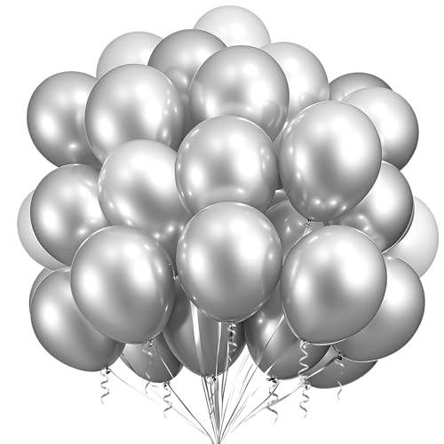 Luftballons Silber 100 Stück,Silber Latex Ballons,Silber Ballons Deko Geburtstag Helium Ballons,Silberhochzeit Deko Baby Shower Taufe Abschlussfeier Party Dekoration Luftballons Silber 100 Stück,Silber Latex Ballons,Silber Ballons Deko Geburtstag Helium Ballons,Silberhochzeit Deko Baby Shower Taufe Abschlussfeier Party Dekoration von Ghoietv