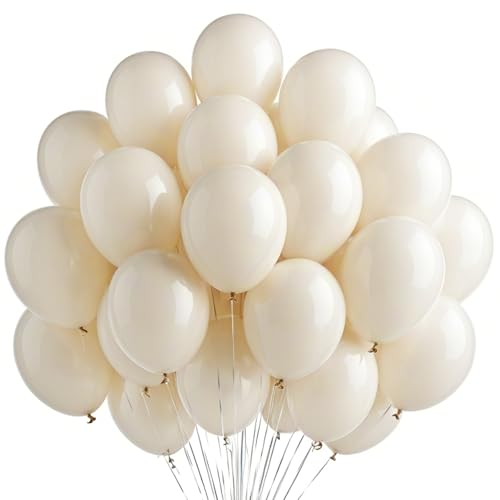 Luftballons Weiß Elfenbein 100 Stück,12 Zoll Luftballons Weiss,Weiße Latex Party Luftballons für Hochzeits Dekorations,Geburtstag Party Dekoration,Kinderparty,Baby Shower von Ghoietv