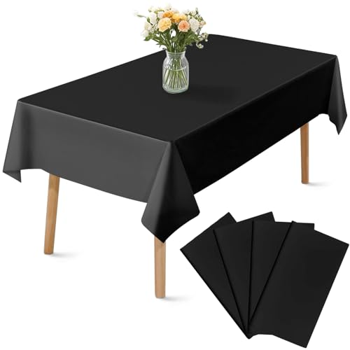 4 Stück Einweg Tischdecken, Wasserdicht Geburtstag Tischdecken, 137 x 274cm Fleckschutz Rechteckig Tischtuch Tischabdeckung für Party Hochzeiten Kindergeburtstag Weihnachten Grillen Picknick von Ghope