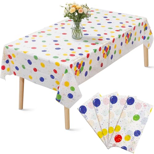 4 Stück Einweg Tischdecken, Wasserdicht Geburtstag Tischdecken, 137 x 274cm Fleckschutz Rechteckig Tischtuch Tischabdeckung für Party Hochzeiten Kindergeburtstag Weihnachten Grillen Picknick 4 Stück Einweg Tischdecken, Wasserdicht Geburtstag Tischdecken, 137 x 274cm Fleckschutz Rechteckig Tischtuch Tischabdeckung für Party Hochzeiten Kindergeburtstag Weihnachten Grillen Picknick von Ghope