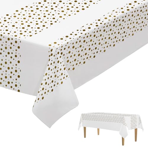 4 Stück Einweg Tischdecken, Wasserdicht Geburtstag Tischdecken, 137 x 274cm Fleckschutz Rechteckig Tischtuch Tischabdeckung für Party Hochzeiten Kindergeburtstag Weihnachten Grillen Picknick von Ghope