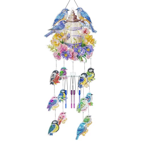 DIY Diamant Malerei Sonnenfänger Windspiel Set, 5D Doppelseitige Kristall Diamond Painting Schmetterling Anhänger Set, Rotierender Windspiel Bastelset für Home Garten Fenster Dekor von Ghope