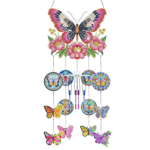 DIY Diamant Malerei Sonnenfänger Windspiel Set, 5D Doppelseitige Kristall Diamond Painting Schmetterling Anhänger Set, Rotierender Windspiel Bastelset für Home Garten Fenster Dekor DIY Diamant Malerei Sonnenfänger Windspiel Set, 5D Doppelseitige Kristall Diamond Painting Schmetterling Anhänger Set, Rotierender Windspiel Bastelset für Home Garten Fenster Dekor von Ghope