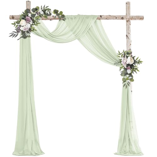 Ghope Hochzeitsbogen Vorhang Querbehang Transparente Tüll Hochzeits Hintergrund Vorhang Kulissenvorhänge Hochzeitsbogen Gardinen Dekoration für Fotografie Party Hochzeit Torbogen Zeremonie Ghope Hochzeitsbogen Vorhang Querbehang Transparente Tüll Hochzeits Hintergrund Vorhang Kulissenvorhänge Hochzeitsbogen Gardinen Dekoration für Fotografie Party Hochzeit Torbogen Zeremonie von Ghope