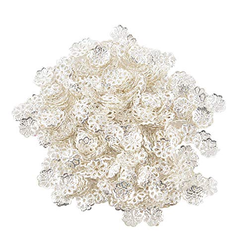 Schöne Perle 6Mm Silberton Blumen Perlen Kappen Für Schmuck Machen (Über 500 Stück) von Ghulumn