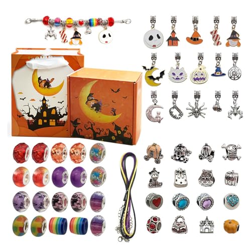2025 Adventskalender Halloween 24 Tage Countdown Kalender mit 3 Armbändern Happy Halloween Weihnachten Schmuck Geschenk Party Dekorationen für Kinder Mädchen 2025 Adventskalender Halloween 24 Tage Countdown Kalender mit 3 Armbändern Happy Halloween Weihnachten Schmuck Geschenk Party Dekorationen für Kinder Mädchen von Ghzste